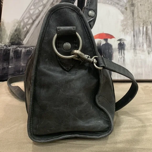 Frye Melissa Satchel Crossbody Leather Bag Carbon MSRP 388 Bags